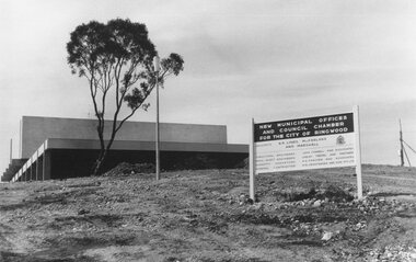 Photograph, Maroondah Highway East, Ringwood- 1969. New Civic Centre being built in Braeside Ave