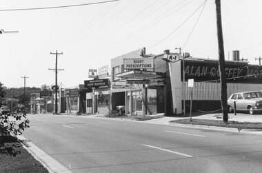 Photograph, Maroondah Highway East, Ringwood- 1969. Looking east from opposite fire station