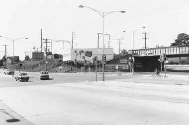Photograph, Maroondah Highway East, Ringwood- 1969. Looking east from Warrandyte Road railway bridge