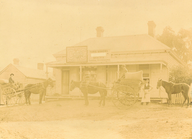 Photograph, Maroondah Highway East, Ringwood c1920. 'Paris Bakery - Baker and General Storekeeper' (Owned by the Herry Family.)