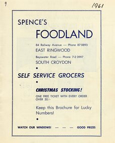 Programme, Ringwood East Giant Community Fair in 1961
