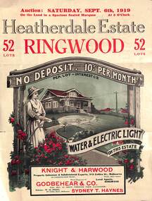Pamphlet - Land Auction Brochure, Heatherdale Estate, Ringwood, Victoria - 1919