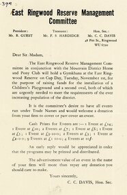 Pamphlet, East Ringwood Reserve Management Committee