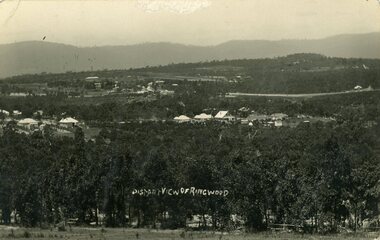 Photograph, View from Loughnans Hill showing the antimony mine and brickworks towards East Ringwood c.1912