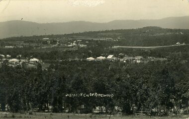Photograph, View from Loughnans Hill showing the antimony mine and brickworks towards East Ringwood c.1912