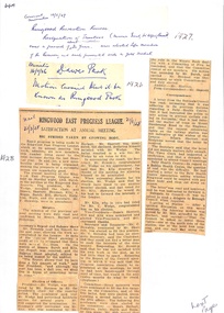 Newspaper, Newspaper Articles Ringwood Borough Council from 1906 to 1929