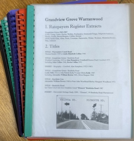 Archive - Parent Record, Family History - Collection of Land Titles and Property Records associated with Carter and Brown Families, Grandview Grove, (later Bemboka Road) Warranwood, (Crown Grant 20)