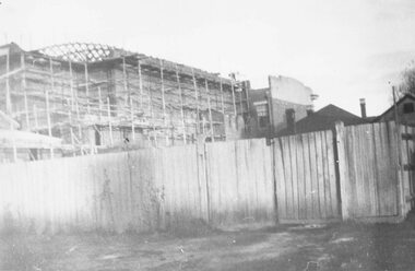 Photograph, Maroondah Highway Central, Ringwood. Town Hall under construction- c1920's