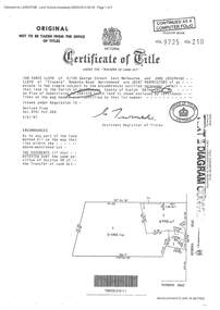 Document - Certificate of Title and Maroondah Heritage Study, "Elouera", 59 Bemboka Road, Warranwood, Victoria, previously part of Crown Section 20, Parish of Warrandyte, County of Evelyn -  4th February, 1987