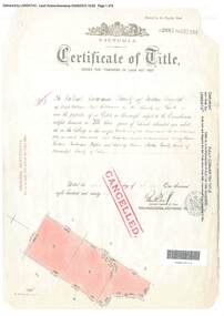 Document, Certificate of Title - Crown Sections 12, 15, and Part of Section 20 (later including Warranwood, Vic.), Parish of Warrandyte, County of Evelyn -  11 June, 1898