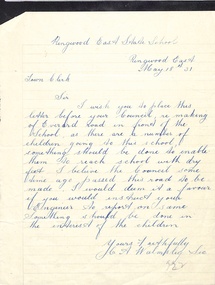 Letter - (Multiple), Letters regard making of Everard Roads, Ringwood east from Ringwood East School Committee, 1931-32