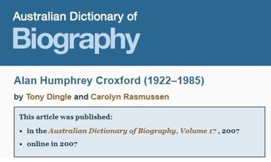 Document - Biography, Alan Humphrey Croxford (1922-1985)