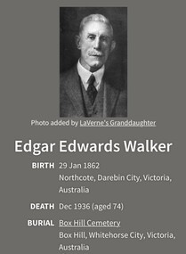 Newspaper - Clipping, Death of Mitcham resident, E. E. (Edgar) Walker - December, 1936