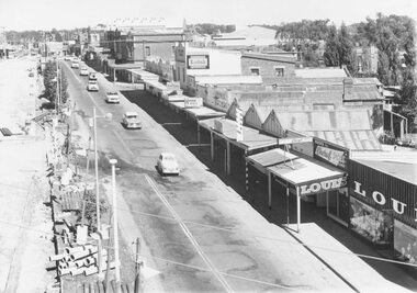 Photograph, Maroondah Highway Central, Ringwood. Looking west from Warrandyte Road, 1960. Taken from clock tower