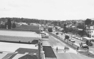 Photograph, Maroondah Highway Central, Ringwood. Looking east from old town hall, 1962