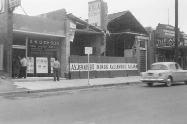 Photograph, Maroondah Highway Central, Ringwood. E.S & A Bank being altered. c1950's