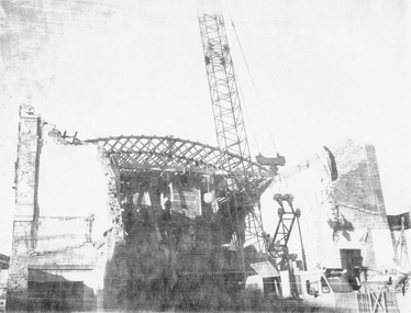 Photograph, Maroondah Highway Central, Ringwood. Demolition of Town Hall, May 1971