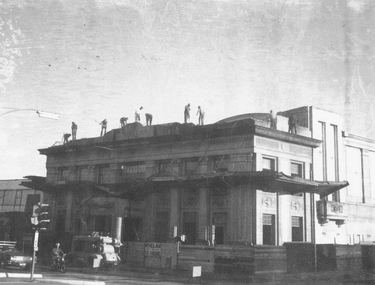 Photograph, Maroondah Highway Central, Ringwood. Demolition of Town Hall, May 1971