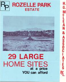 Flyer, Subdivisional Land Sale Brochure, Rozelle Park Estate, Ringwood East, Vic. - circa 1968