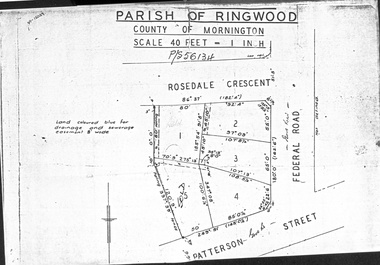 Document - Folder, Map of Subdivision for auction - Ringwood East, Vic., 1973