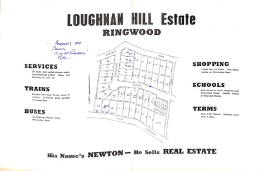 Document - Folder, Subdivision Map - Loughnan Hill Estate, Ringwood, Victoria - circa 1960