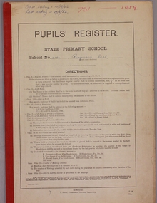 Administrative record, Ringwood East State School No 4180-Pupil Register (Book 3 of 15). Dec 1946 - May 1952 . Registration Numbers 731 to 1089