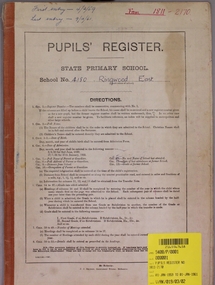 Administrative record, Ringwood East State School No 4180-Pupil Register (Book 6 of 15). Feb 1959 - Oct 1961 . Registration Numbers 1811 to 2170