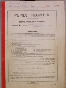 Administrative record, Ringwood East State School No 4180-Pupil Register (Book 7 of 15). Oct 1961 - Feb 1964 . Registration Numbers 2171 to 2501