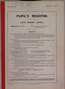 Administrative record, Ringwood East State School No 4180-Pupil Register (Book 8 of 15). Feb 1964 - Sep 1966 . Registration Numbers 2502 to 2861