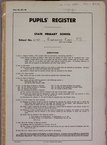 Administrative record, Ringwood East State School No 4180-Pupil Register (Book 14 of 15). Feb 1983 - Oct 1989 . Registration Numbers 8321 to 8939