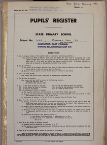 Administrative record, Ringwood East State School No 4180-Pupil Register (Book 15 of 15). Feb 1990 - Aug 1993 . Registration Numbers 9001 to 9347