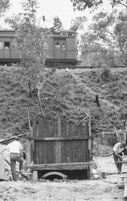 Photograph, Drainage works under railway line between Ringwood and Heathmont C 1950's