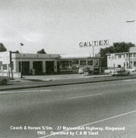 Photograph, Coach & Horses Service Station, 27 Maroondah Highway, Ringwood in 1965