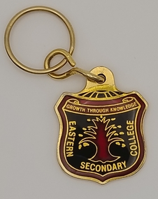 Ephemera, Douglas Badges (https://www.douglasbadges.com.au/), Easern Secondary College Key Ring with attached Badge (Post 1990), Post 1990