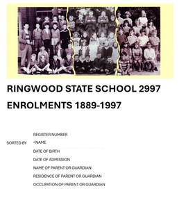 Book, Ringwood State School 2997 - Enrolments 1889-1997