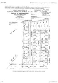 Document - Subdivision Plan, Part of Crown Allotment 32 & 33 Parish of Warrandyte, County of Evelyn Vol 3922 Fol 242