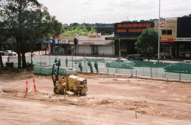 Photograph, Ringwood Railway Precinct with southside shops demolished and northside shops intact in 2009