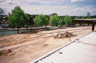 Photograph, Ringwood Railway Precinct, facing east, in 2009 showing demolished taxi rank
