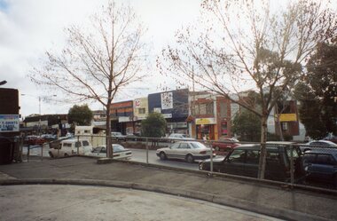 Photograph, Ringwood Railway Precinct circa 2008, showing taxi rank and shops over Maroondah Highway