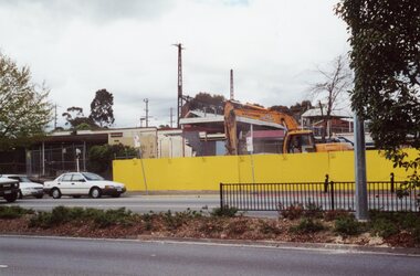 Photograph, Ringwood Railway Precinct circa 2009, demolishing the shops east of station entrance