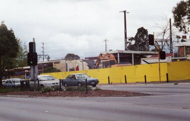 Photograph, Ringwood Railway Precinct circa 2009, demolishing the shops east of station entrance