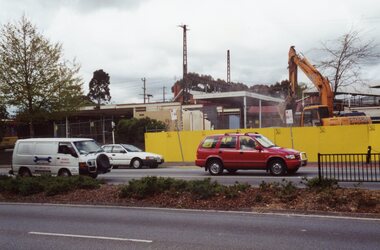 Photograph, Ringwood Railway Precinct circa 2009, demolishing the shops east of station entrance and near bus terminus