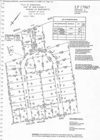 Document - Subdivision Plan, LP17967 Part of Crown Allotment 33, Parish of Warrandyte, County of Evelyn, Vol 6141 Fol 054 - 1948