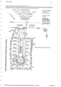 Document - Subdivision Plan, LP76792 Part of Crown Portions 19 & 20A, Parish of Ringwood, County of Bourke, Vol 8382 Fol 140 - 1967