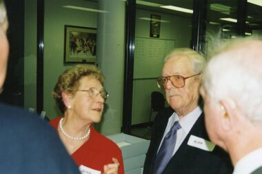 Photograph, Joan Whitaker (left) Alan Carter (CE Carter & Sons) in centre and Max Capon (Complete Floor Service) on right, Ringwood 2003