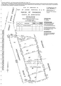 Document - Subdivision Plan, LP40417 Part of Crown Portions 16 & 18, Parish of Ringwood, County of Mornington, Vol 6231 Fol 035 and Vol 8139 Fol 248 - 1957