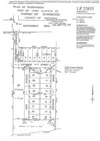 Document - Subdivision Plan, LP23855 Part of Crown Allotment 14B, Parish of Ringwood, County of Mornington, Vol 6687 Fol 394 - 1952