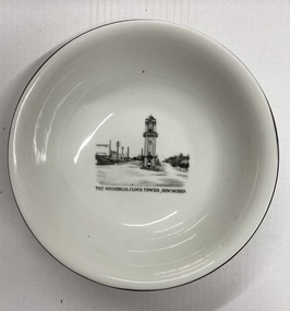 Souvenir - Ceramic Bowl, Ringwood Memorial Clock Tower - circa 1960s