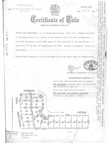 Document, Certificate of Title Vol 8633 Fol 471, Plan of Subdivision No. 73512, Parish of Ringwood, County of Mornington