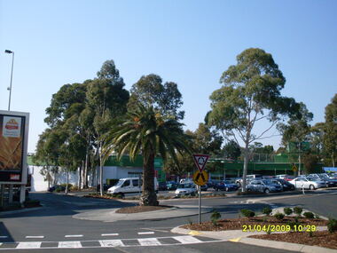 Photograph, Across carpark towards former Harris Scarfe store, looking south-east, on 21 April 2009. Showing location of former Adelaide Street